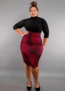  falda lápiz estampada animal para mujeres con sobrepeso