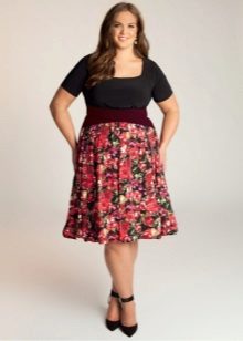 Demi-jupe sur bande élastique pour filles obèses