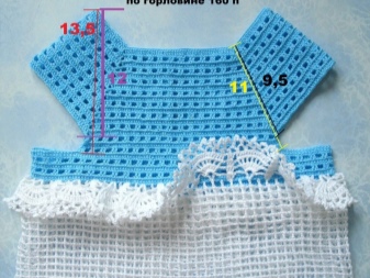Príklad výpočtu priezor pre elegantné šaty pre dievčatá 4-5 rokov háčkované