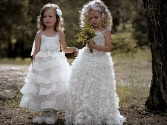 Шикозна сватбена пухкава подова рокля за момичета