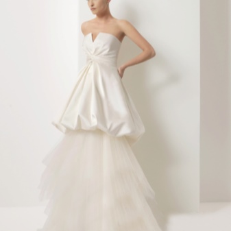 Transformer wedding dress with a removable tulle skirt