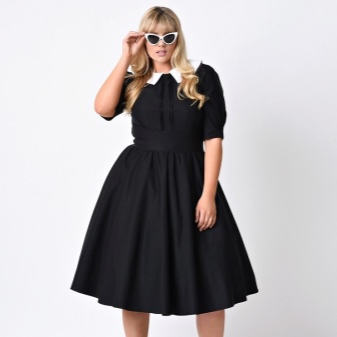 Dress with a half-skirt for overweight women