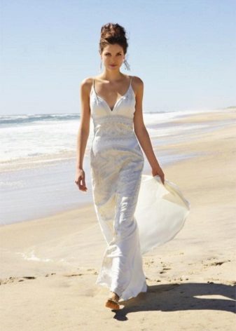 فستان زفاف شاطئ مستقيم