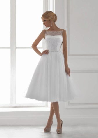 Lady White trumpa vestuvinė suknelė