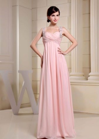 Ροζ φόρεμα ιμάντα αυτοκρατορίας