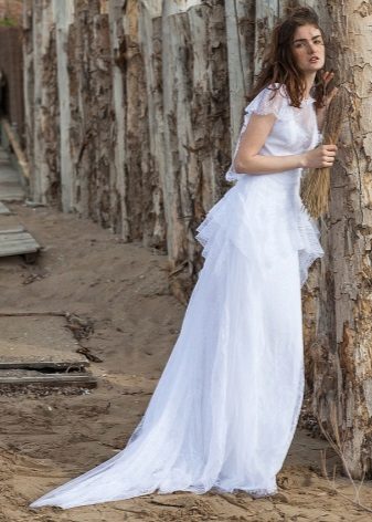 Рустична сватбена рокля от шифон