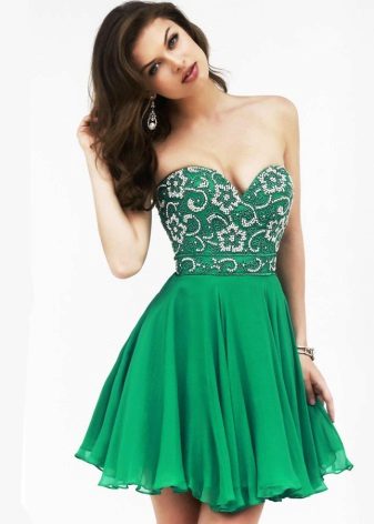 Kratka smaragdna haljina