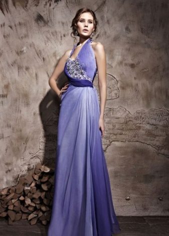 Estélyi ruha lila görög stílusban