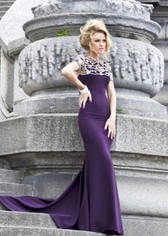 Purple Γοργόνα Βραδινό Φόρεμα