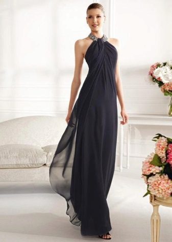 Черна гръцка вечерна рокля