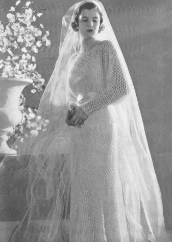 Vintage gebreide trouwjurk