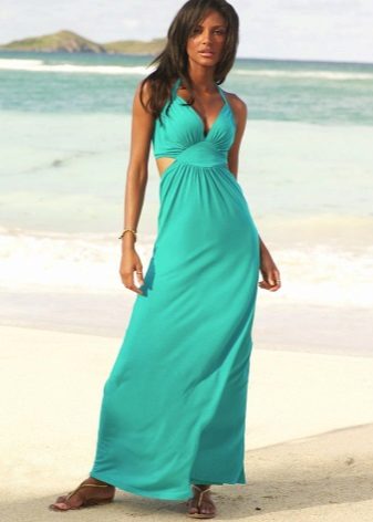 שמלה ארוכה בצבע טורקיז