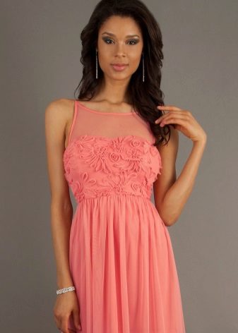 Розова прасковена коралова рокля