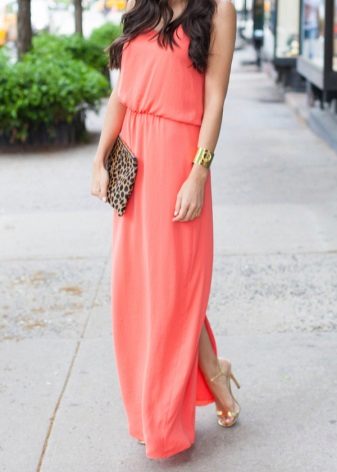 Ružičasta i narančasta koraljna haljina