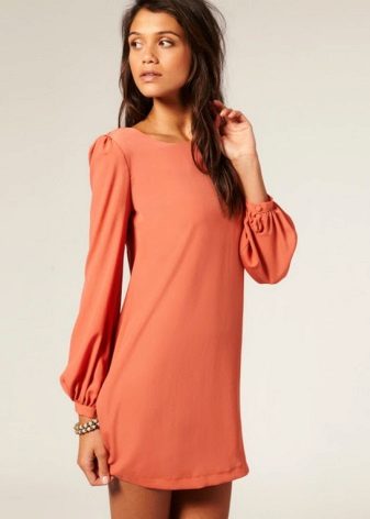 Orange kjole mini længde
