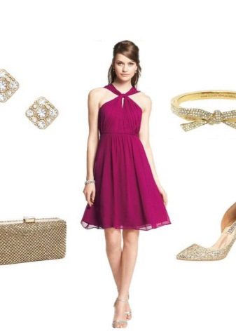 Gold Fuchsia Kleid Accessoires