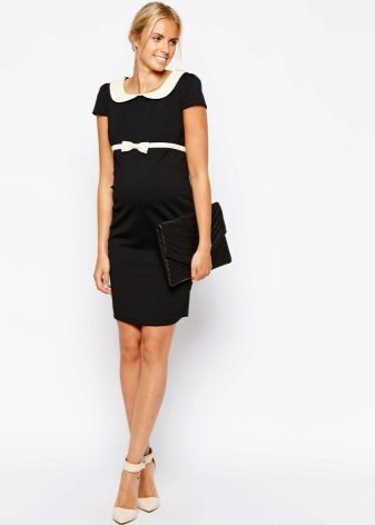Office dress black with a white collar