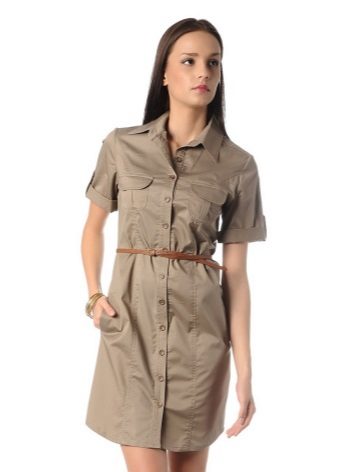 Slim-fit safari knoflíčkové šaty