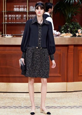 Chanel a-line tweed kjole
