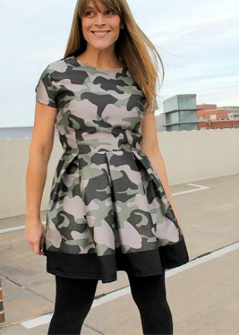 Full skirt camouflage dress