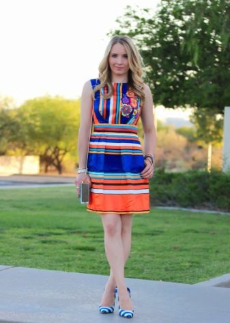 Bright colored stripes dress