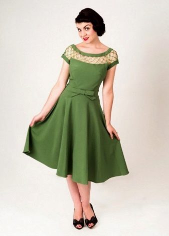 Vestido verde años 50