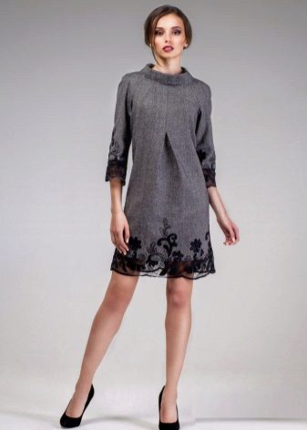 tweed dress with lace
