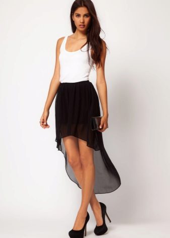 Black skirt with a train