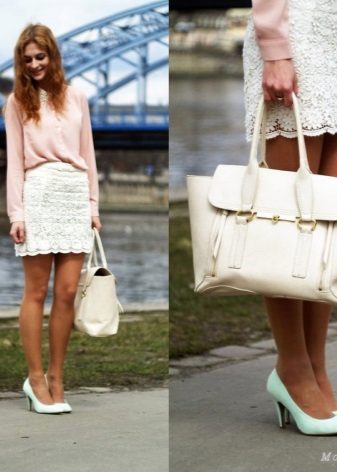 lace white pencil skirt