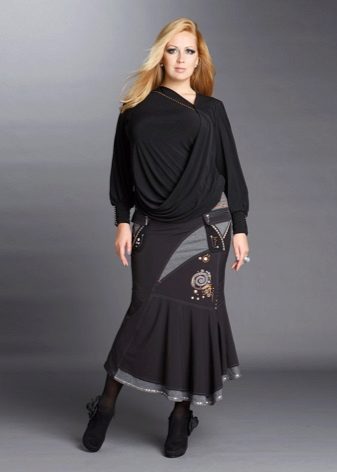 one-year skirt and draped blouse