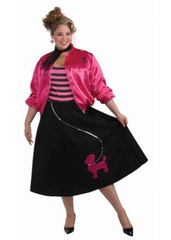 bright ensemble with a full skirt for overweight women