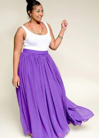 fialová podlahová sukňa