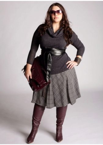 plaid pleated skirt for obese women
