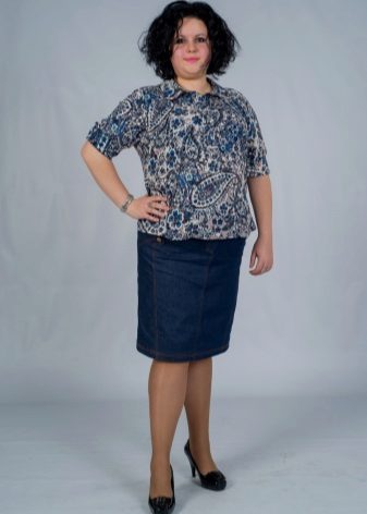 džínsová sukňa pre ženy s nadváhou