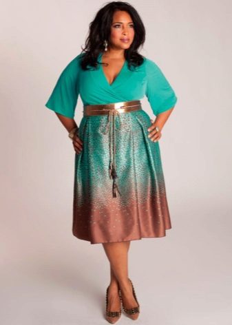 two-tone midi skirt for overweight women