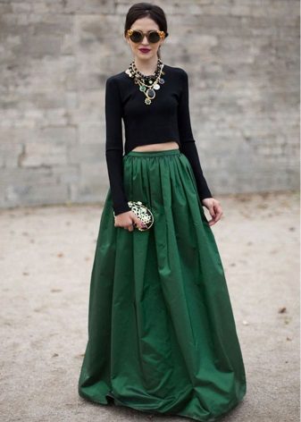 Ilgas pilno ilgio sijonas žaliai vasarai