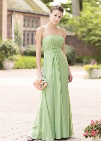 Duga svijetlo zelena haljina
