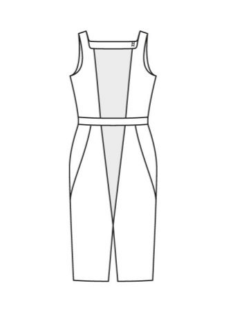 Spalvota blokinė „pasidaryk pats“ blokinio apvalkalo suknelė - techninis brėžinys