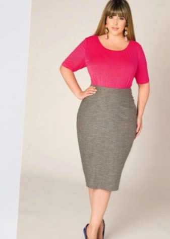  falda lápiz de talle alto para mujeres con sobrepeso
