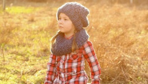 ชุด - ผ้าพันคอและหมวกสำหรับเด็กผู้หญิง