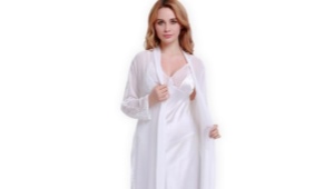 White silk bathrobe
