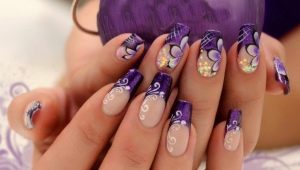 Violetinių nagų dizainas: stiliaus ypatybės ir dekoro idėjos