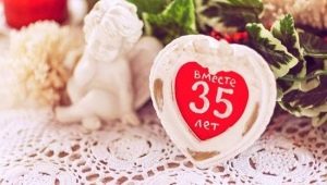 What is the name of the wedding anniversary after 35 years and what is given for it?