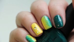 As melhores idéias de design para manicure verde-amarelo
