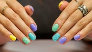 Idéias interessantes de manicure brilhante para unhas curtas