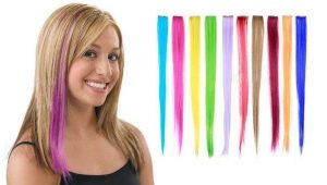 How to choose colored strands on hair pins?