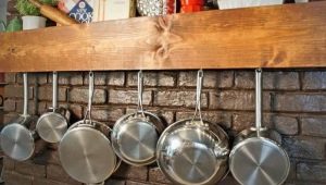 Storage pans in the kitchen