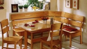 Дървени кухненски ъгли: сортове и препоръки за подбор