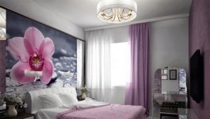 Cortinas de color lila en el dormitorio: variedades, elección y fijación.