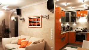 التصميم الداخلي لغرفة المعيشة المطبخ في خروتشوف
